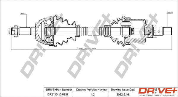 Arbre de transmission Dr!ve+ DP2110.10.0257