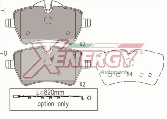 Kit de plaquettes de frein, frein à disque AP XENERGY X41189