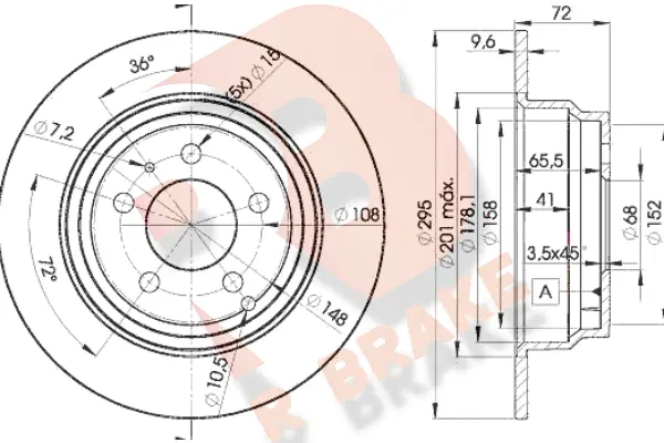 Disque de frein R BRAKE 78RBD27940