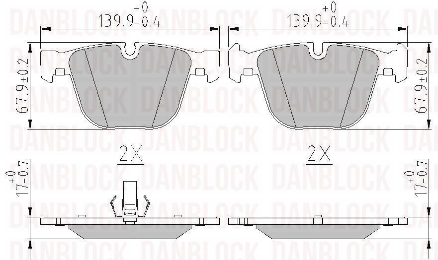 Kit de plaquettes de frein, frein à disque DANBLOCK DB 510474