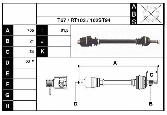 Arbre de transmission Technika 38102