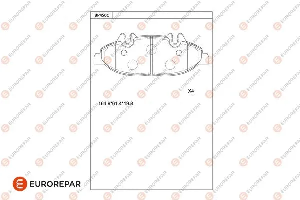 Kit de plaquettes de frein, frein à disque EUROREPAR 1681247780