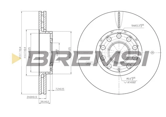 Disque de frein BREMSI CD7706V