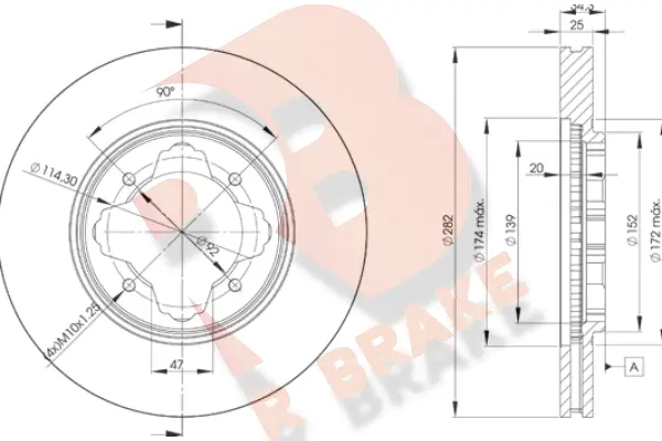 Disque de frein R BRAKE 78RBD22582