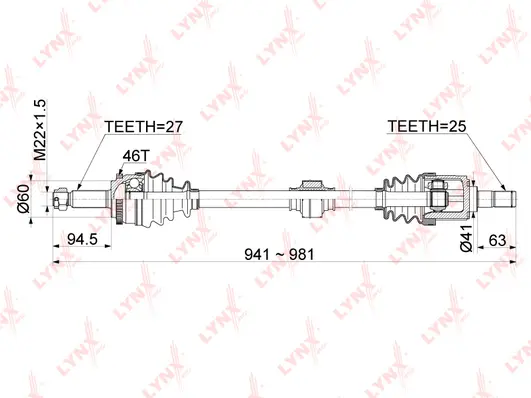 Arbre de transmission LYNXAUTO CD-1053A