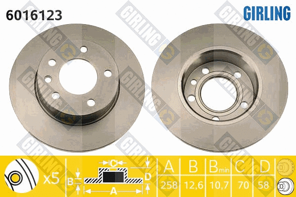 Disque de frein GIRLING 6016123
