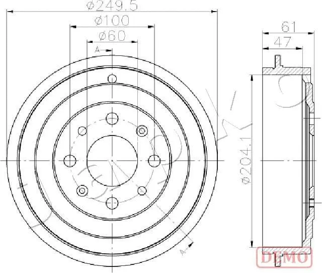 Tambour de frein JAPKO 560606C
