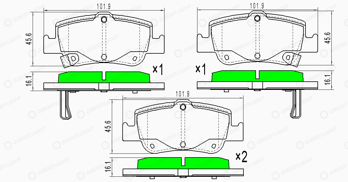 Kit de plaquettes de frein, frein à disque Automotive Adriado GLBP0146