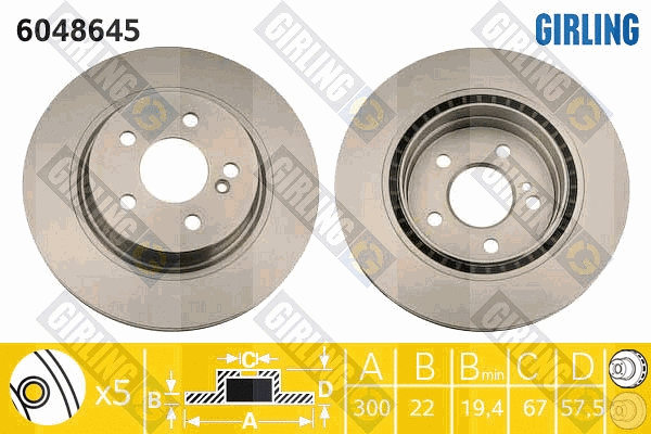 Disque de frein GIRLING 6048645