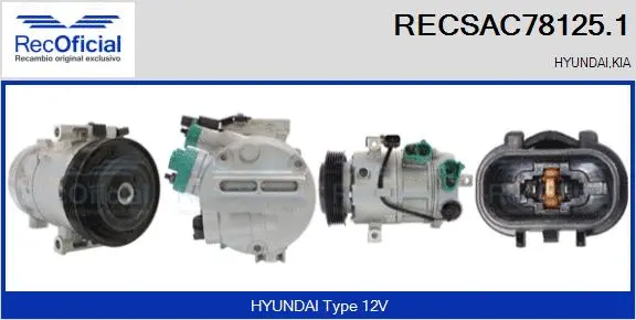 Compresseur, climatisation RECOFICIAL RECSAC78125.1