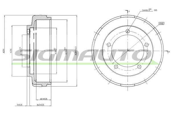 Tambour de frein SIGMAUTO DR5647