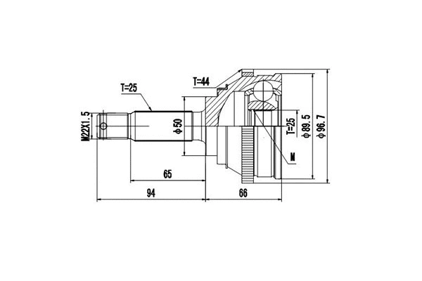 Jeu de joints, arbre de transmission DYNAMATRIX DCV824006