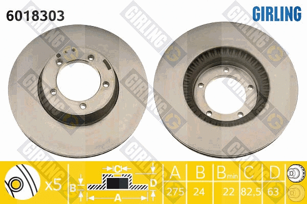 Disque de frein GIRLING 6018303