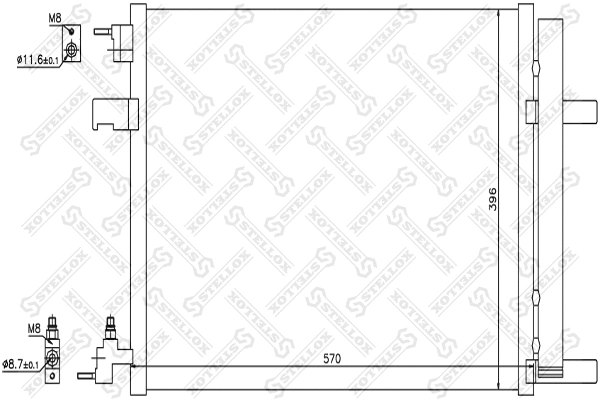 Condenseur, climatisation STELLOX 10-45686-SX