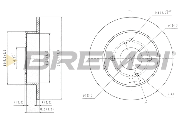 Disque de frein BREMSI CD6674S