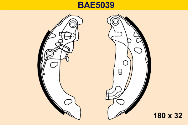Jeu de mâchoires de frein BARUM BAE5039