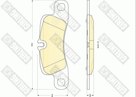 Kit de plaquettes de frein, frein à disque GIRLING 6118399