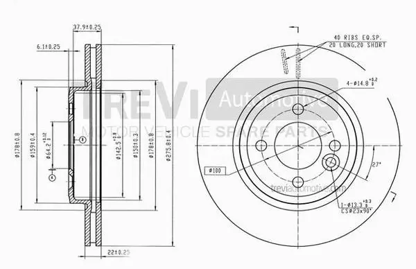 Disque de frein TREVI AUTOMOTIVE BD1146