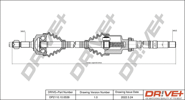 Arbre de transmission Dr!ve+ DP2110.10.0539
