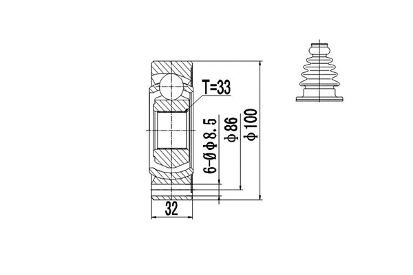 Jeu de joints, arbre de transmission DYNAMATRIX DCV603002