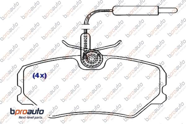 Kit de plaquettes de frein, frein à disque BPROAUTO 1BP30948AA