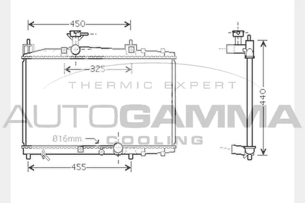 Radiateur, refroidissement du moteur AUTOGAMMA 104571