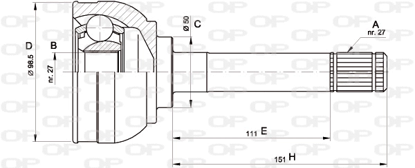 Jeu de joints, arbre de transmission OPEN PARTS CVJ5563.10
