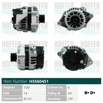 Alternateur HOFFER H5560451