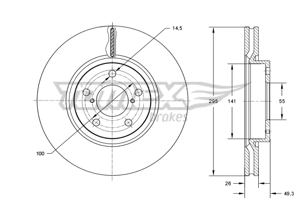 Disque de frein TOMEX Brakes TX 73-25