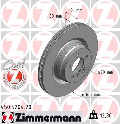 Disque de frein ZIMMERMANN 450.5204.20