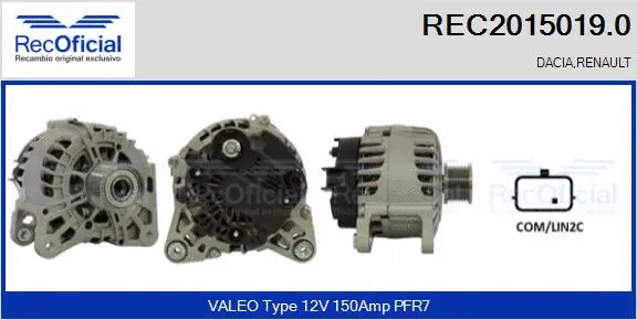 Alternateur RECOFICIAL REC2015019.0