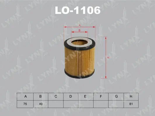 Filtre à huile LYNXAUTO LO-1106