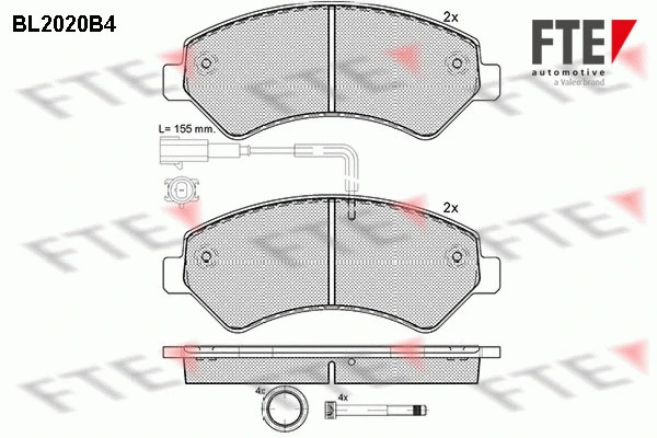 Kit de plaquettes de frein, frein à disque FTE 9010607