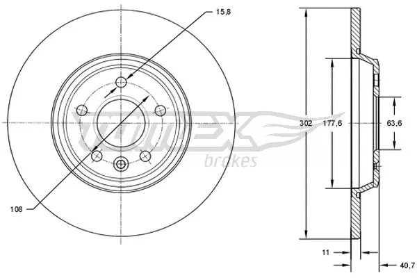 Disque de frein TOMEX Brakes TX 73-08