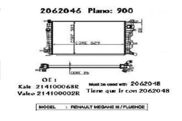 Radiateur, refroidissement du moteur ORDONEZ 2062046