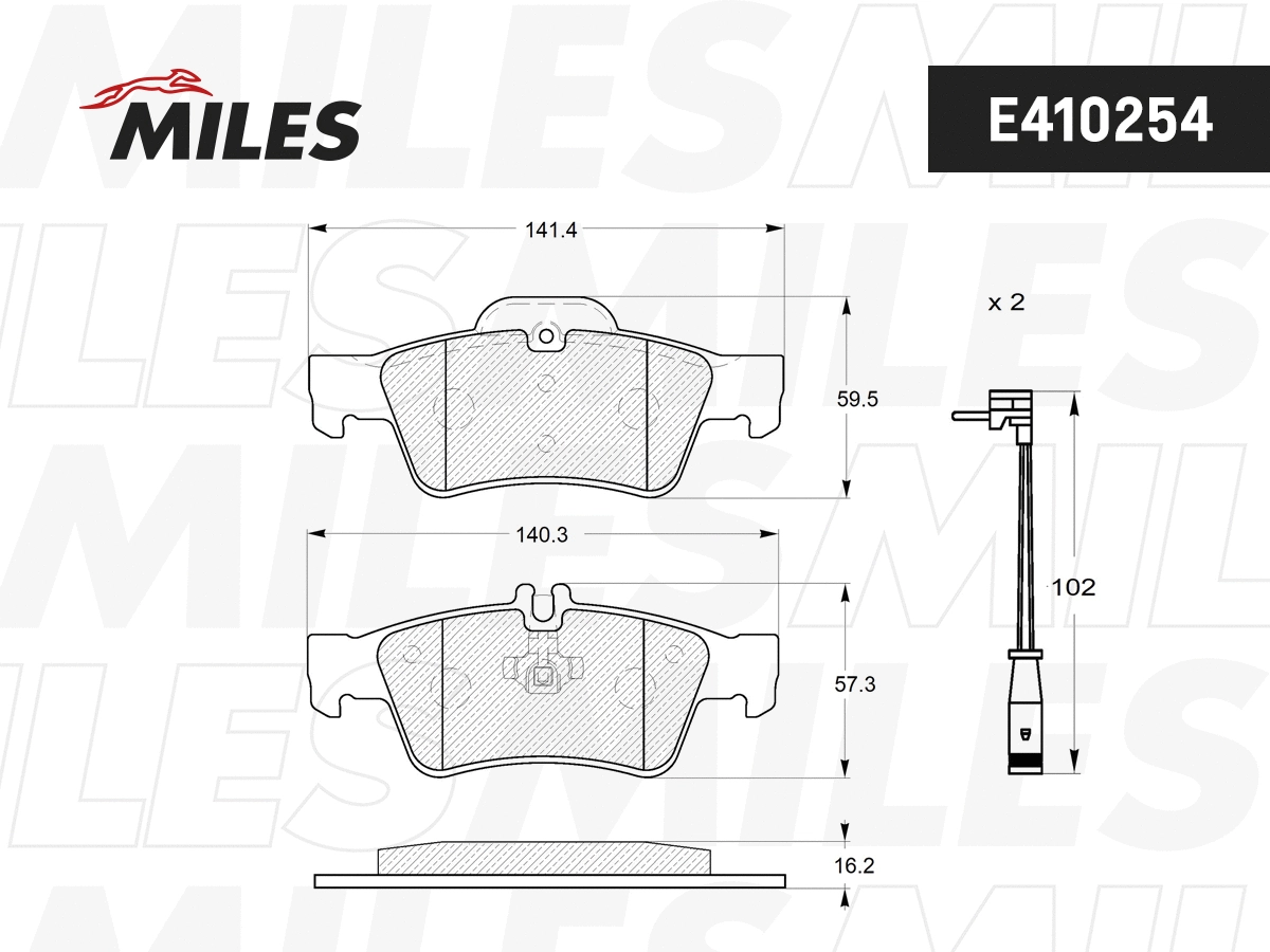 Kit de plaquettes de frein, frein à disque MILES E410254