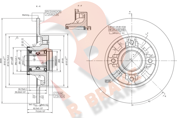 Disque de frein R BRAKE 78RBD14034