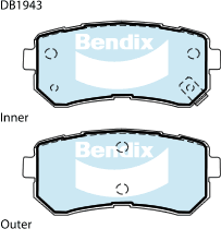 Kit de plaquettes de frein, frein à disque BENDIX-SEA DB1943 4WD
