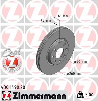 Disque de frein ZIMMERMANN 430.1490.20