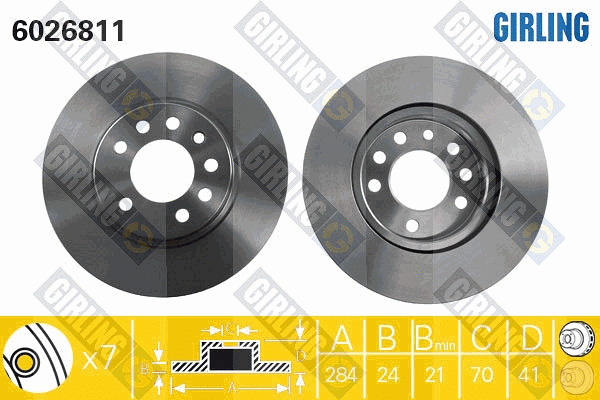 Disque de frein GIRLING 6026811