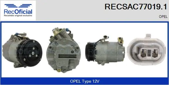Compresseur, climatisation RECOFICIAL RECSAC77019.1