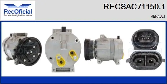 Compresseur, climatisation RECOFICIAL RECSAC71150.1