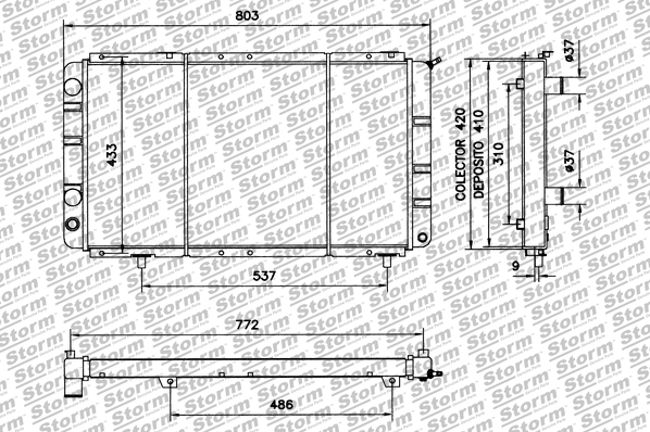 Radiateur, refroidissement du moteur STORM QUALITY PARTS 25516