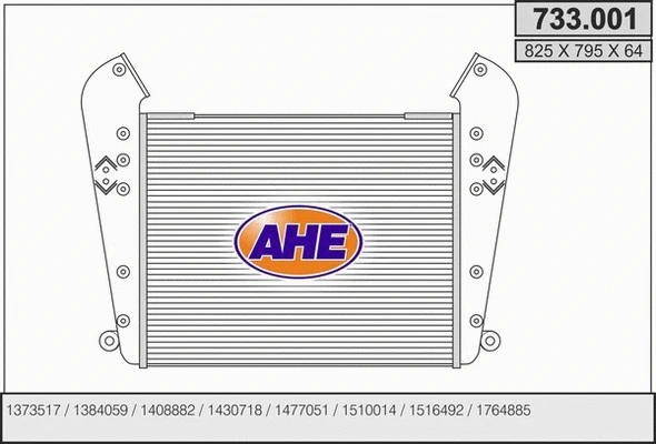 Refroidisseur d'air de suralimentation AHE 733.001
