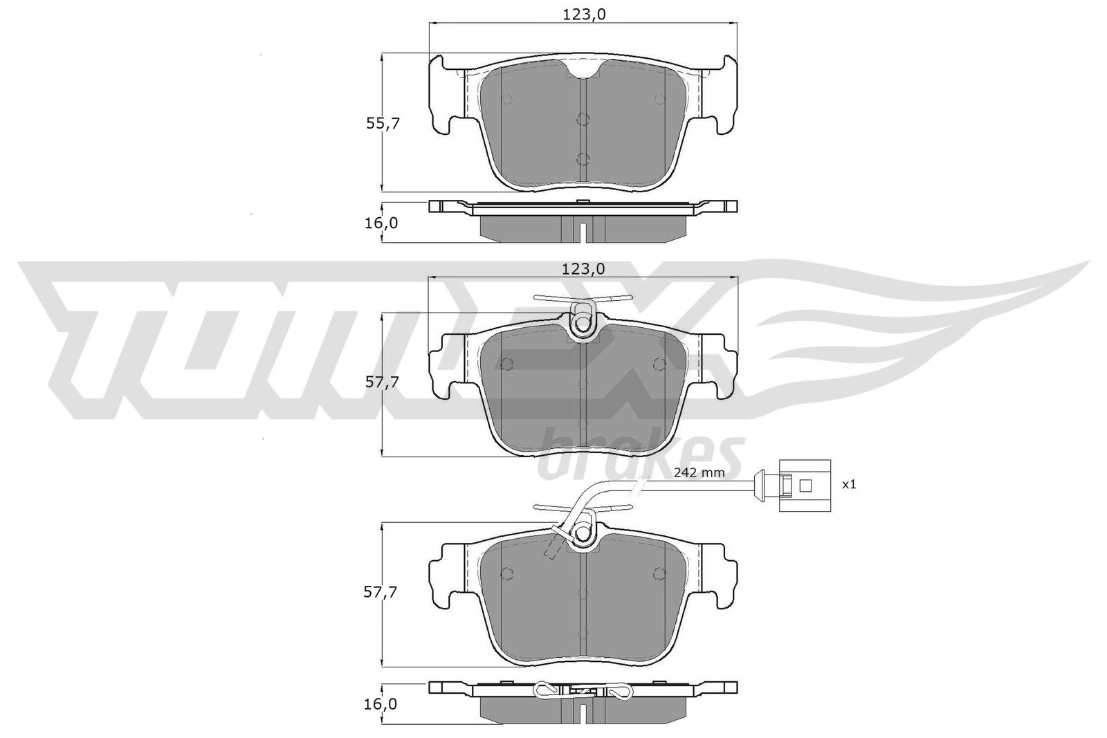 Kit de plaquettes de frein, frein à disque TOMEX Brakes TX 60-101