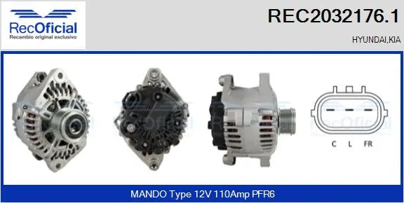 Alternateur RECOFICIAL REC2032176.1