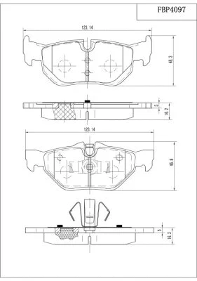 Kit de plaquettes de frein, frein à disque FI.BA FBP4097