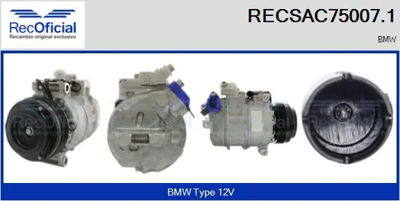 Compresseur, climatisation RECOFICIAL RECSAC75007.1