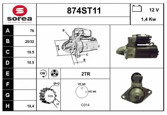 Démarreur STARTCAR 874ST11