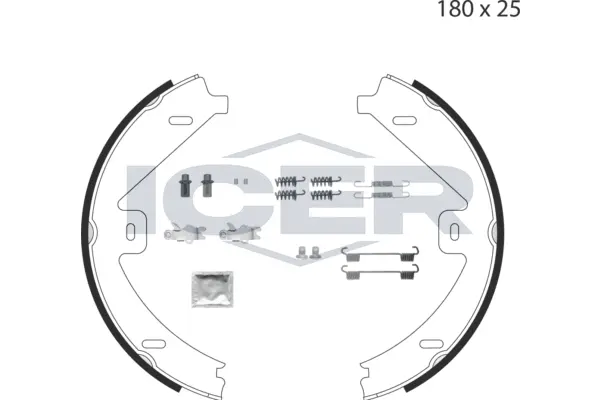 Jeu de mâchoires de frein, frein de stationnement ICER 79PB4016 C